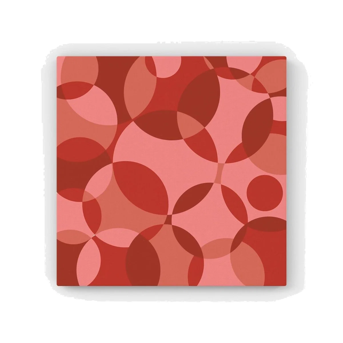 Red Circle Pattern HD Metal Print - Red / 40cm