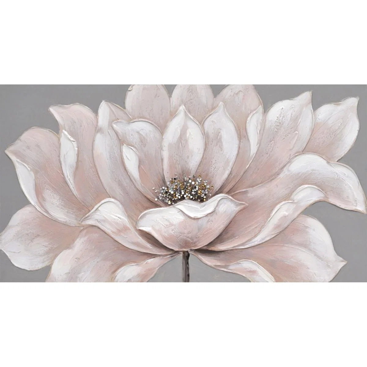 Soft Pink and Grey Flower Canvas – image 2