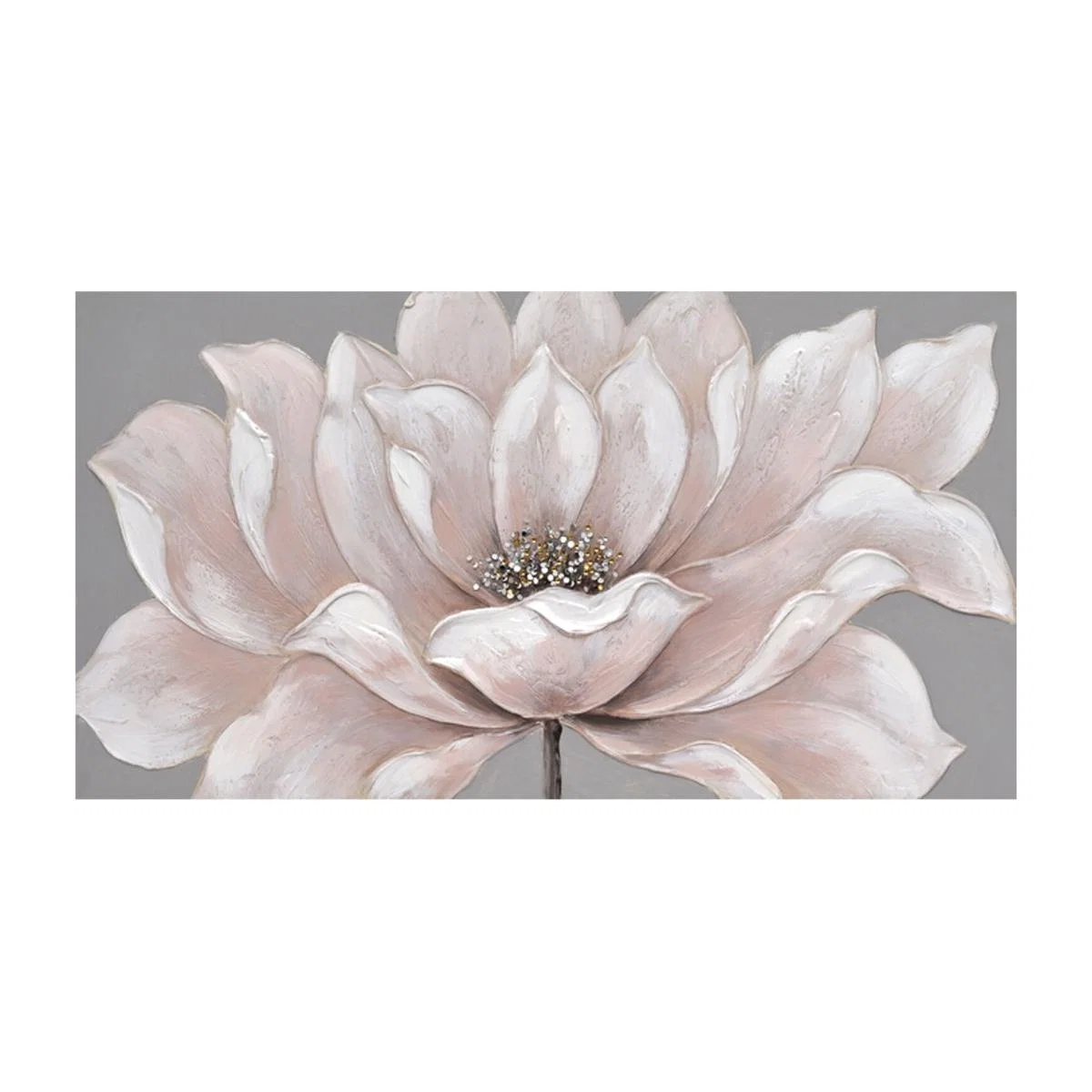Soft Pink and Grey Flower Canvas – image 1