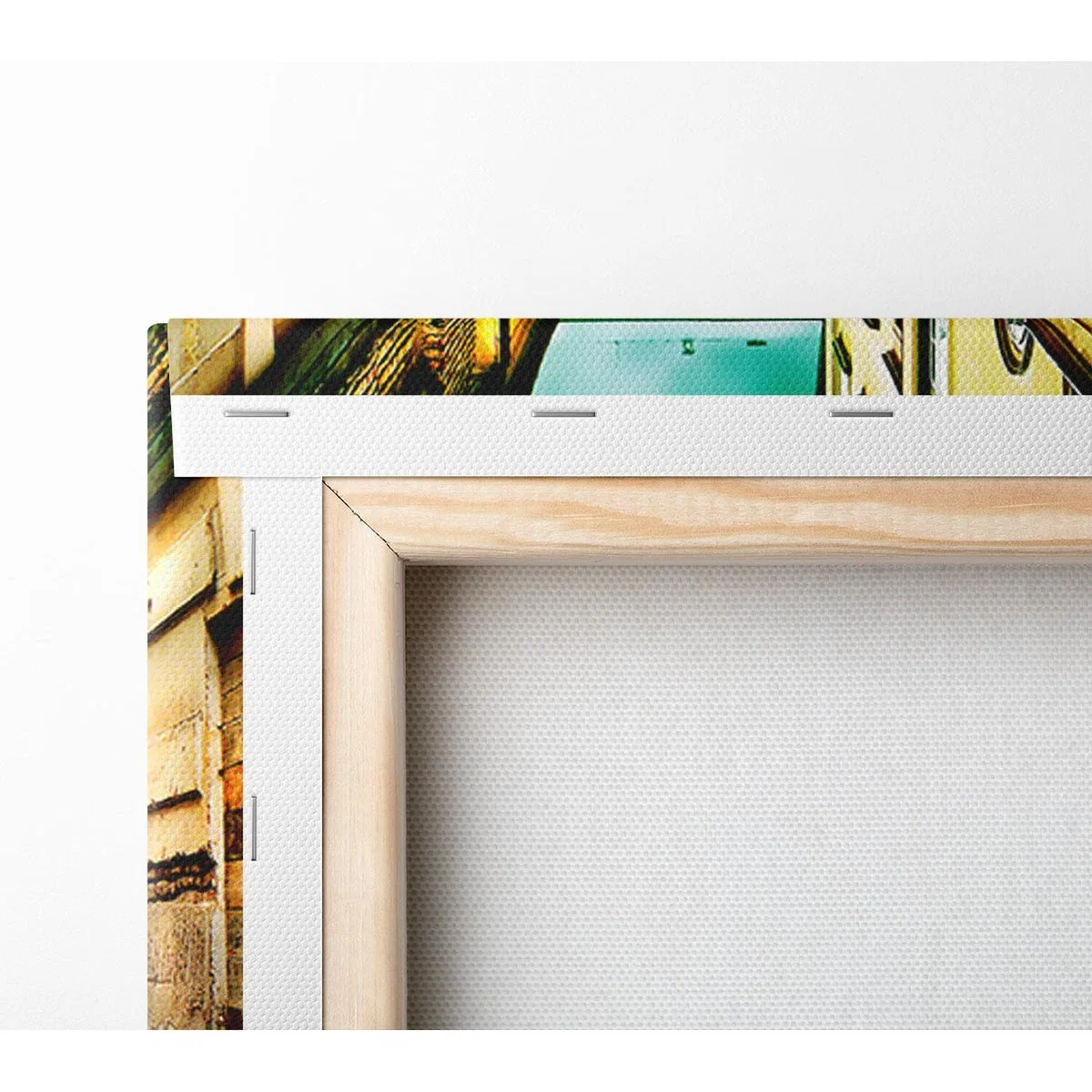 Italian Walkways Rain Canvas Print Wall Art - Yellow / 35.56cm – image 3