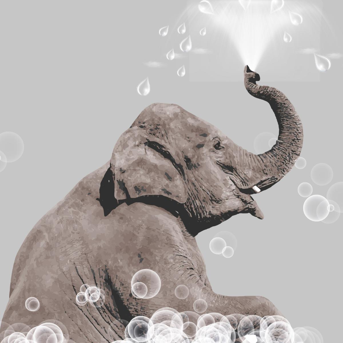 Elephant in the Bath Framed Bathroom Wall Art Print - Black – image 2