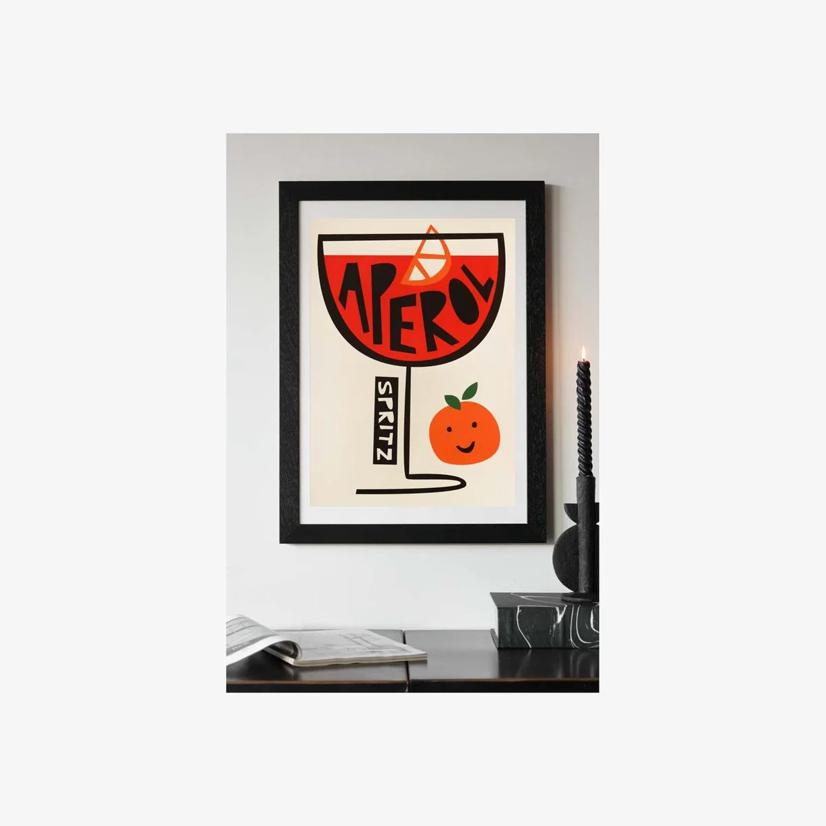 Aperol Spritz By Fox & Velvet A2 Art Print With Black Wooden Frame – image 1