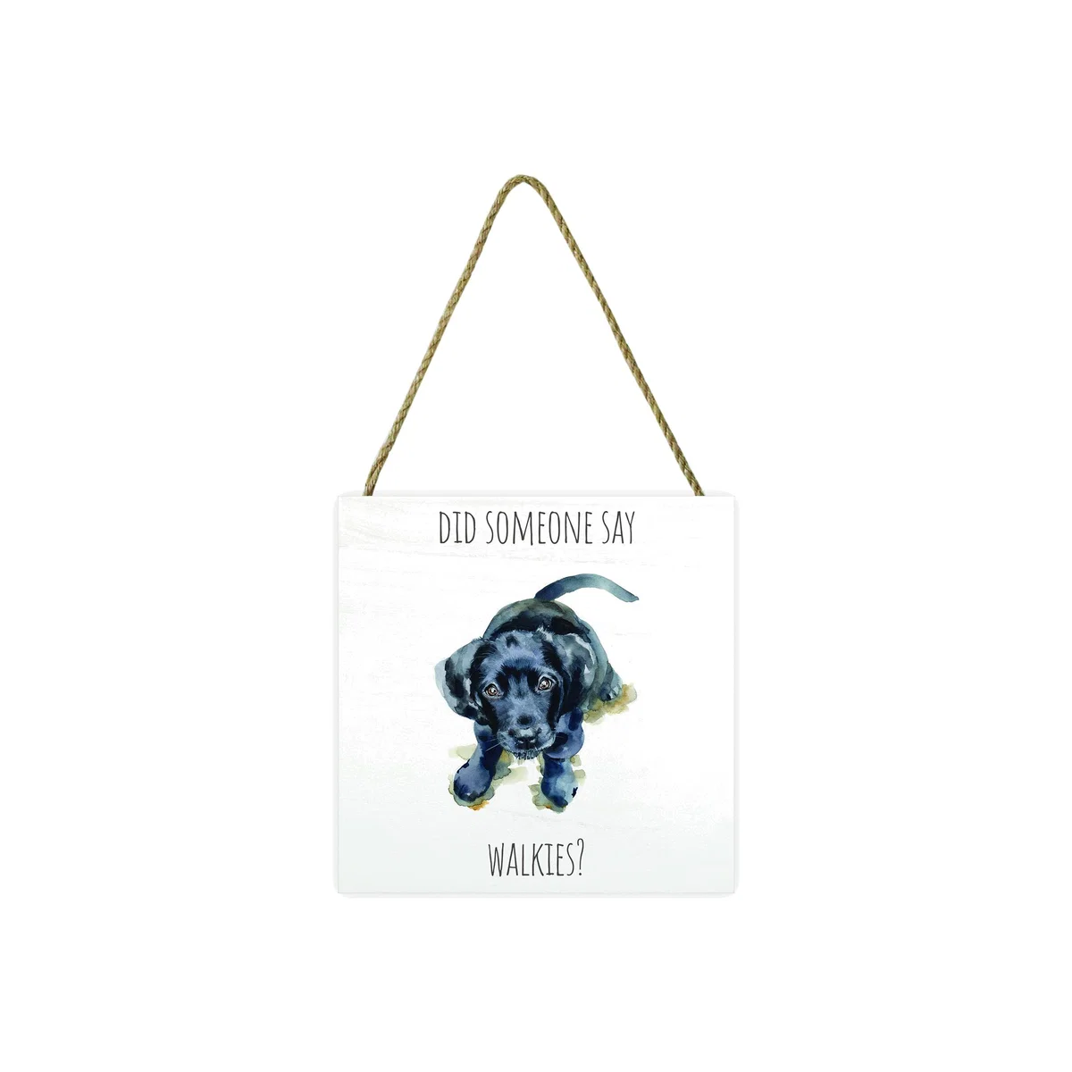 Louise Nisbet (Black Lab) Wooden Block - White – image 1