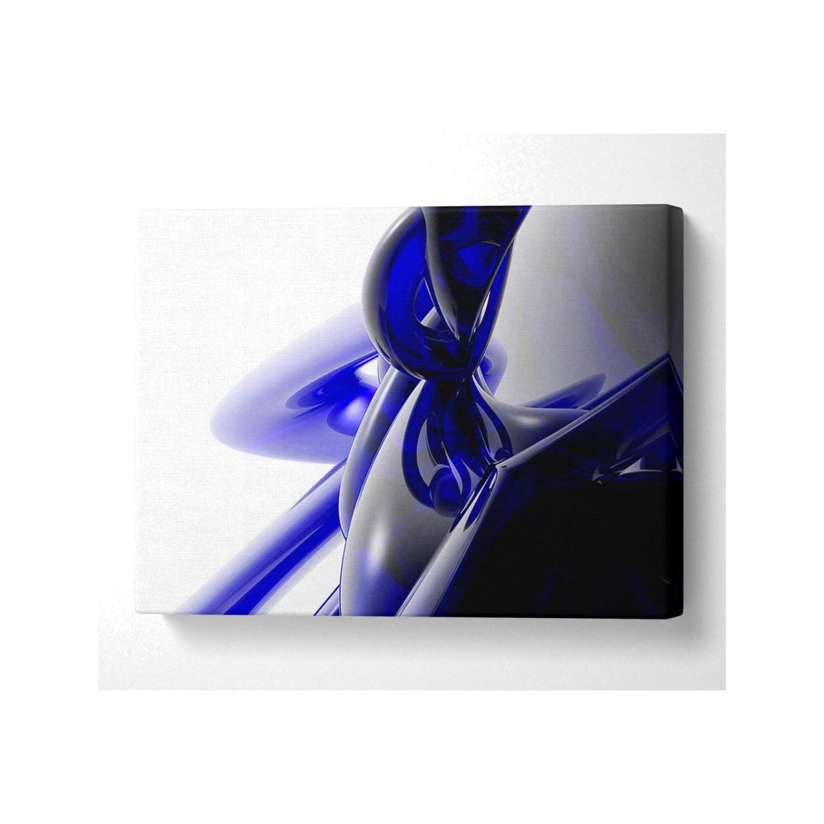 Blue Liquid Twist Canvas Print Wall Art - Yellow / 66.04cm – image 1