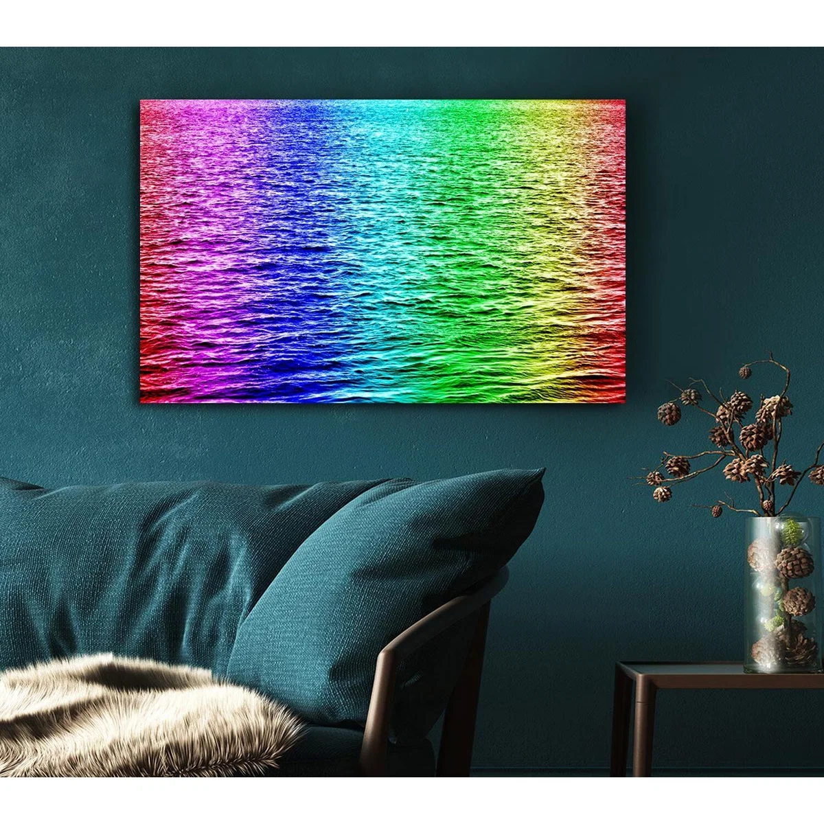 Rainbow Waters Canvas Print Wall Art - Yellow / 50.8cm – image 4