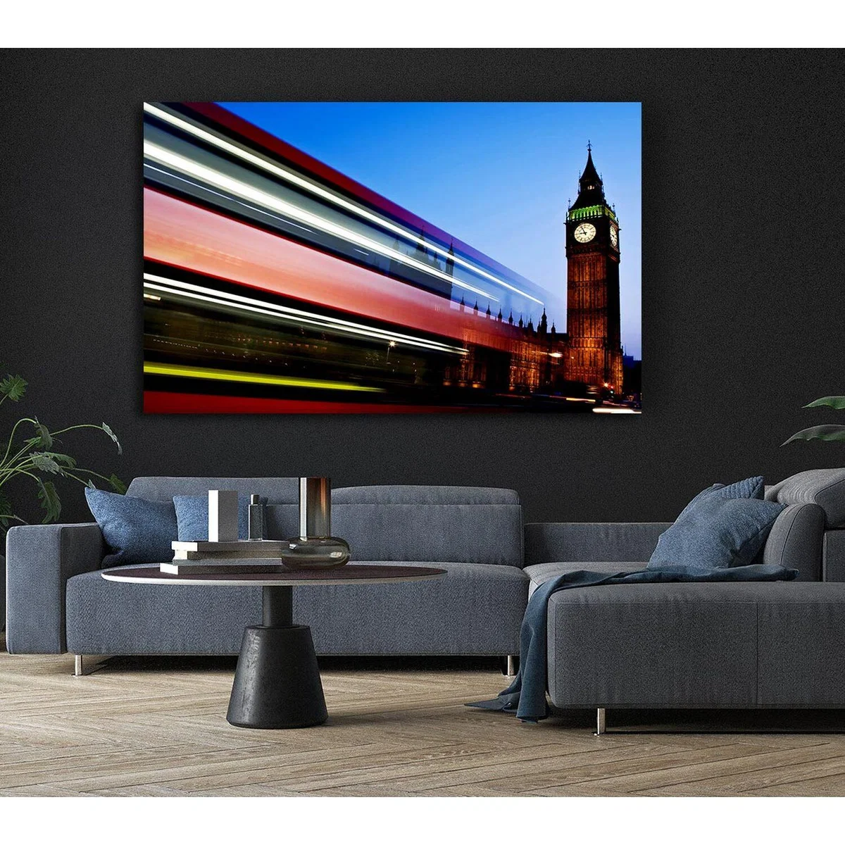 London Big Ben Double Decker Bus Canvas Print Wall Art - Yellow / 66.04cm – image 6