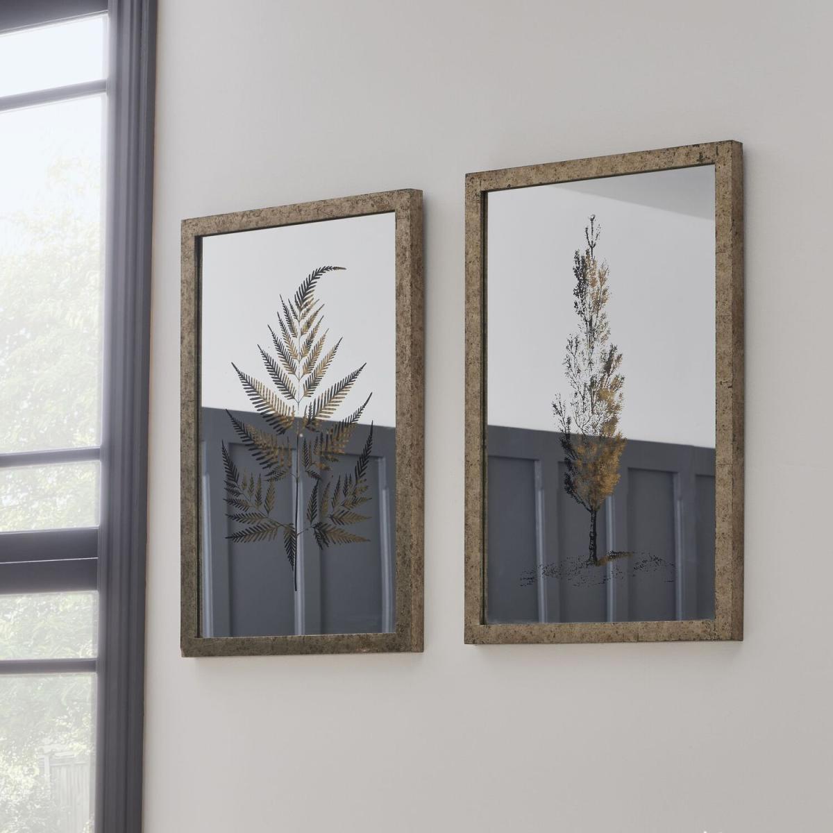Antique Brass Mirrored Pine Wall Art - Brass – image 2