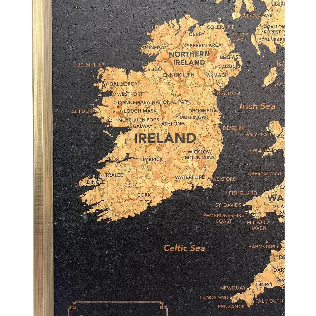 Splosh Travel Map UK Framed Gold - Gold – image 3