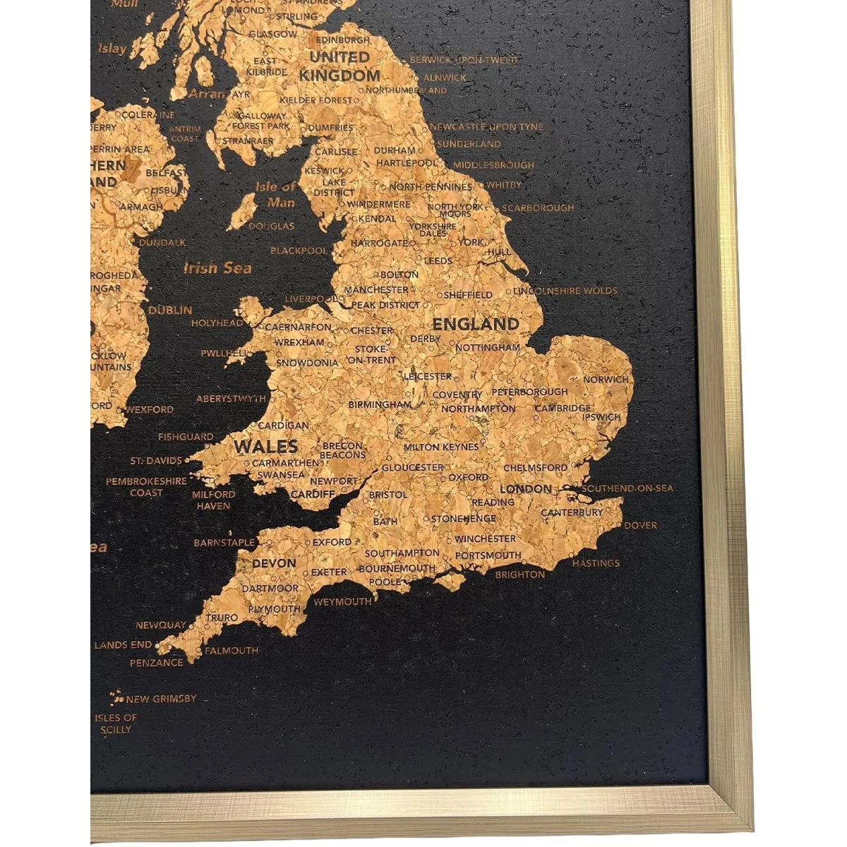 Splosh Travel Map UK Framed Gold - Gold – image 5