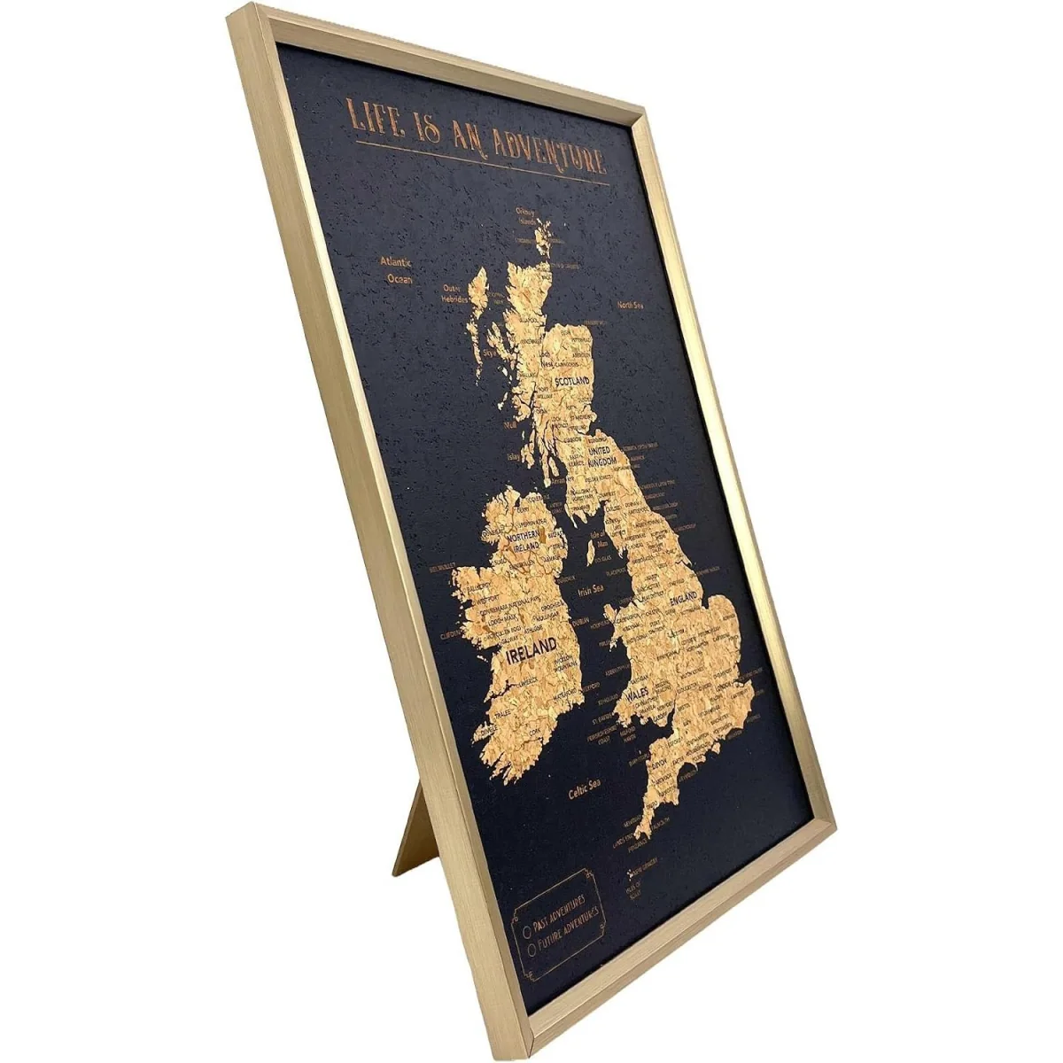 Splosh Travel Map UK Framed Gold - Gold – image 7