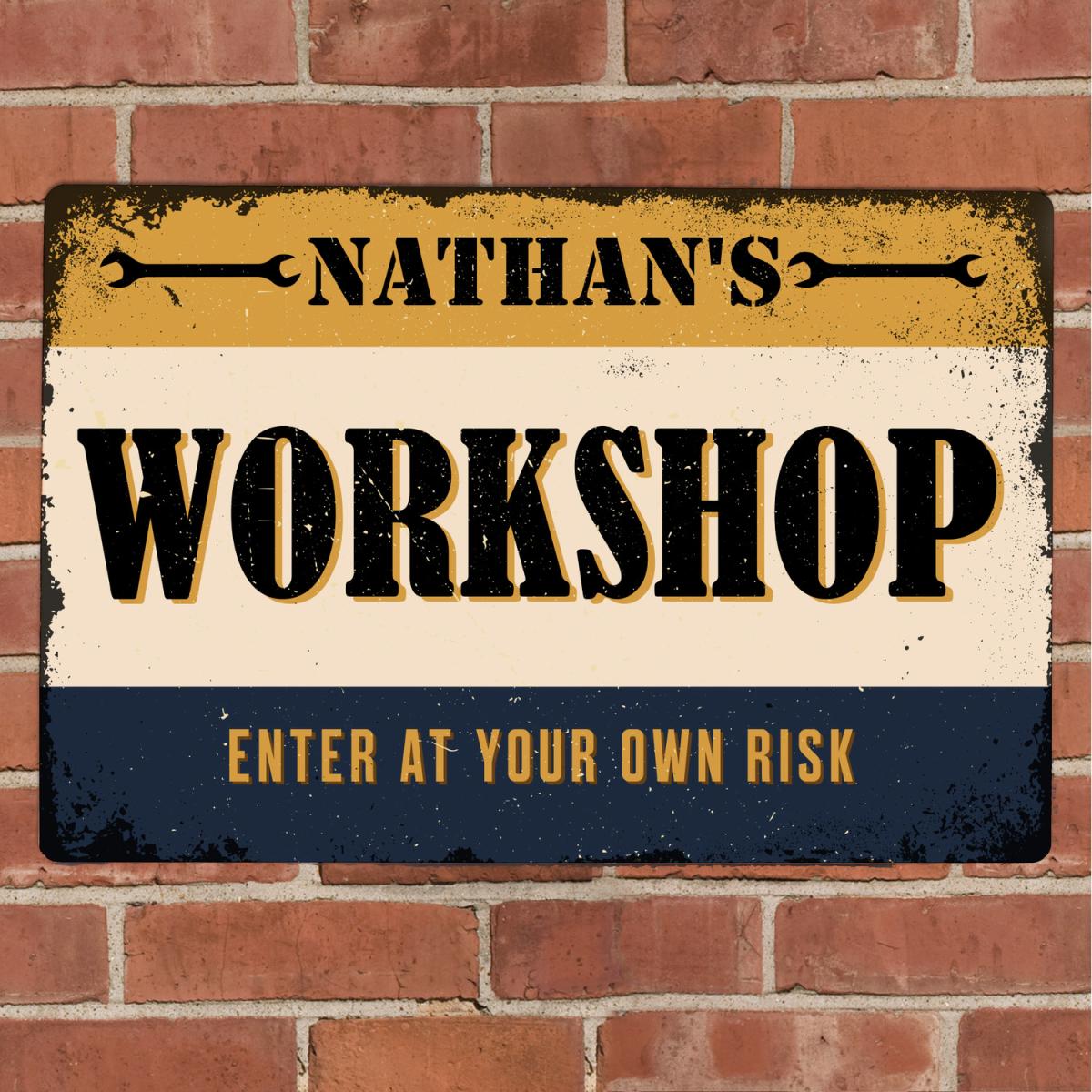 Personalised Garage Metal Sign - Beige – image 6