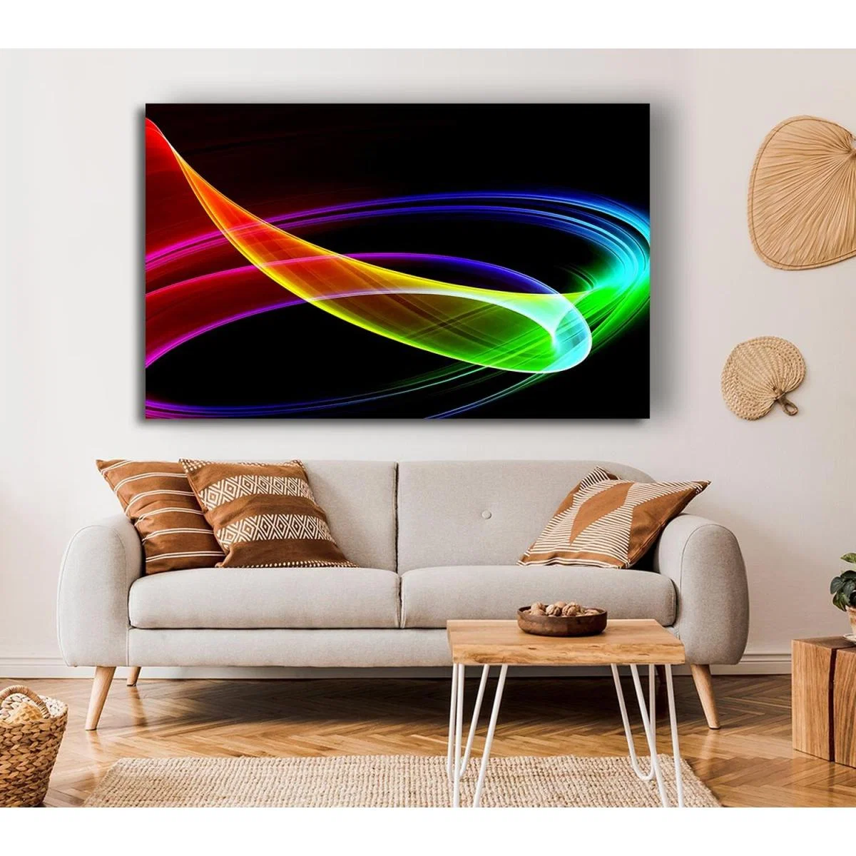 Multi Coloured Galaxy Swirl Canvas Print Wall Art - Yellow / 35.56cm – image 4