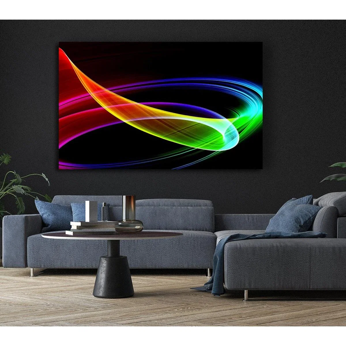 Multi Coloured Galaxy Swirl Canvas Print Wall Art - Yellow / 35.56cm – image 6