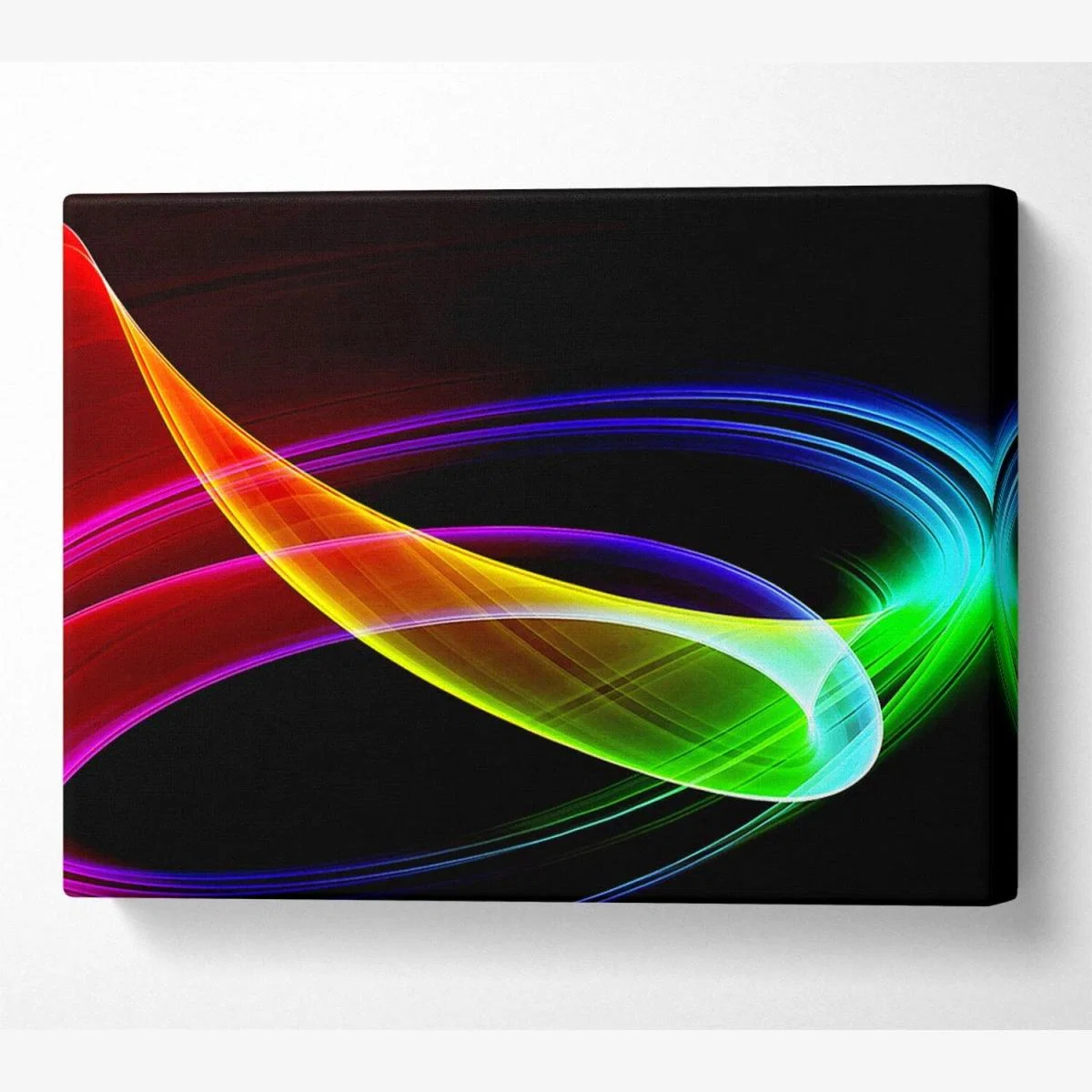 Multi Coloured Galaxy Swirl Canvas Print Wall Art - Yellow / 35.56cm – image 1