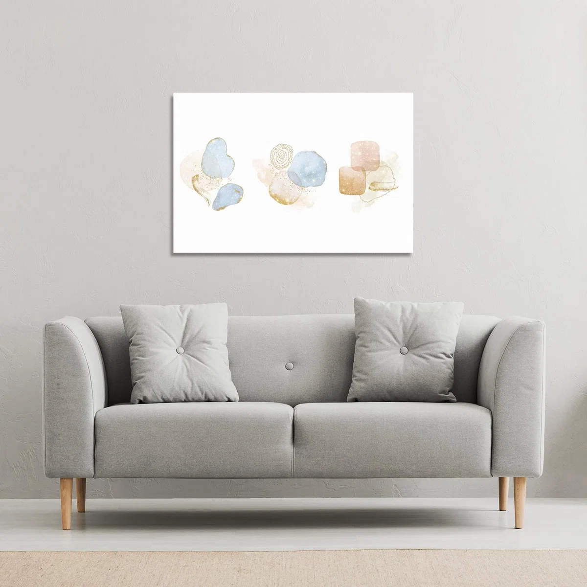 beige watercolor illustration elements Canvas Print - White / 46cm / 31cm – image 1