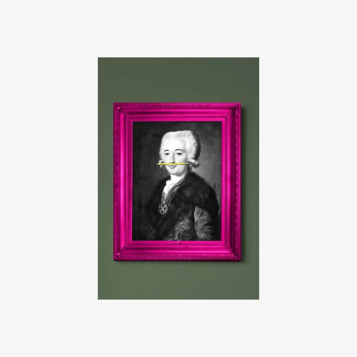 The Yellow Pencil Canvas with Printed Frame – image 1