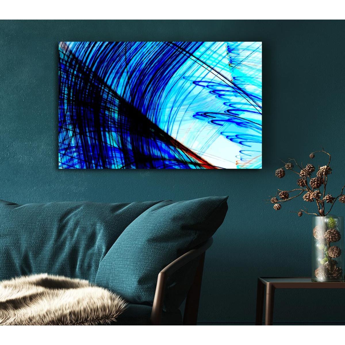 Electrical Blues Canvas Print Wall Art - Yellow / 101.6cm – image 5