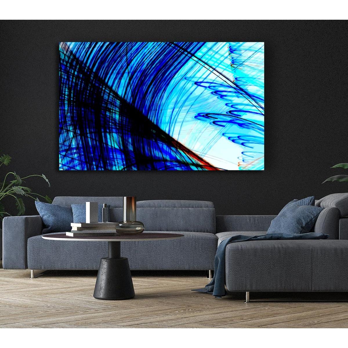 Electrical Blues Canvas Print Wall Art - Yellow / 101.6cm – image 6
