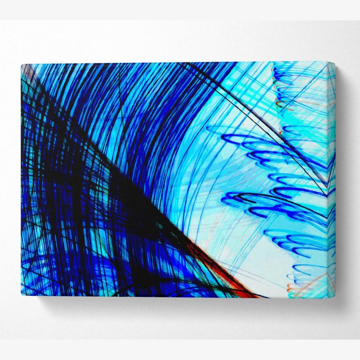 Electrical Blues Canvas Print Wall Art - Yellow / 101.6cm – image 1