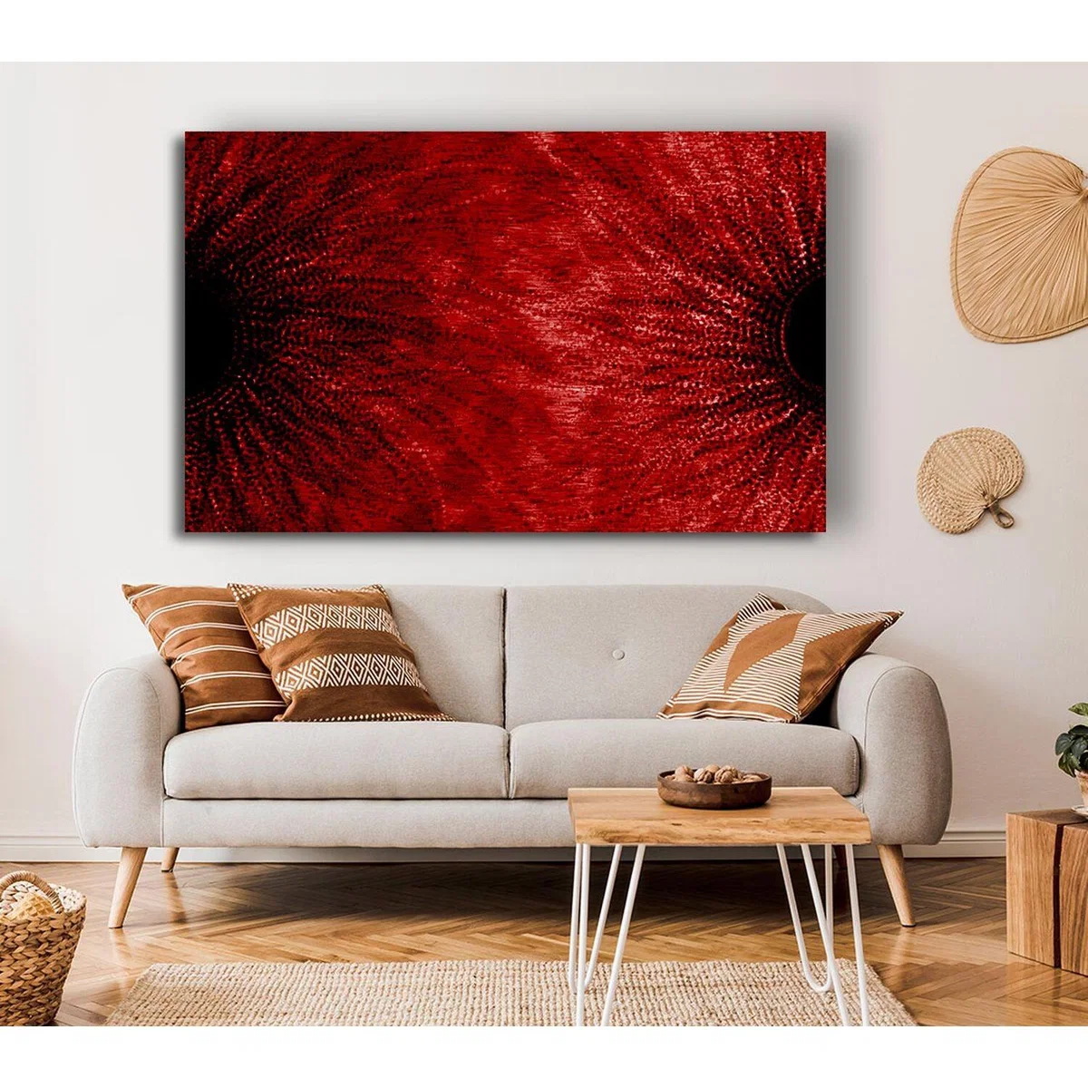 Duo Red Canvas Print Wall Art - Yellow / 66.04cm – image 3