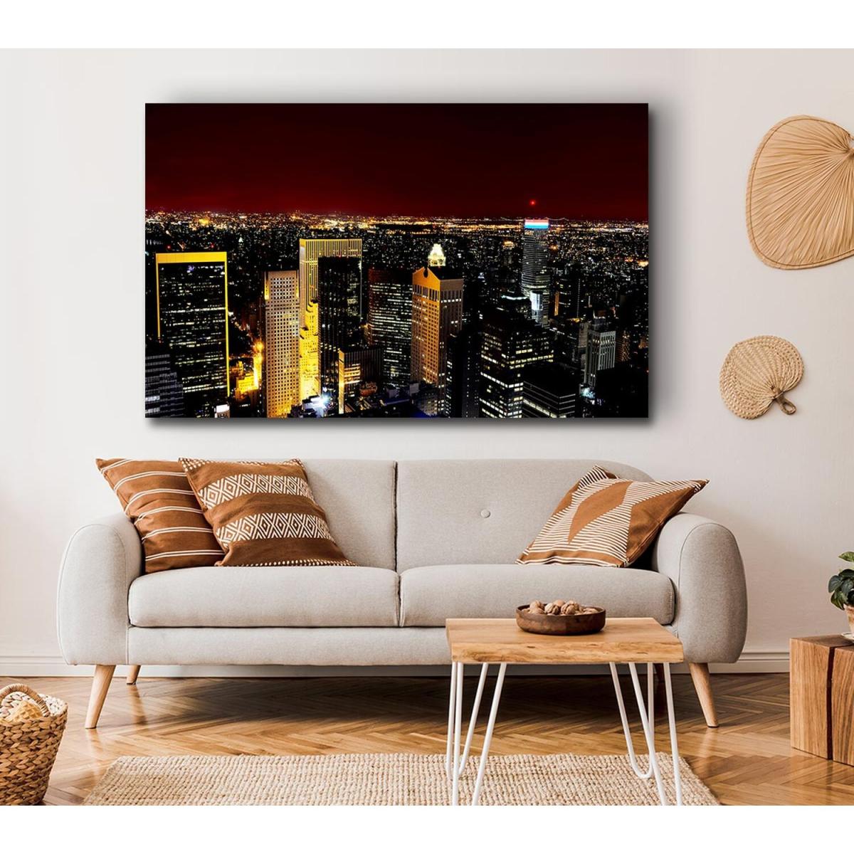 City That Never Sleeps Canvas Print Wall Art - Yellow / 35.56cm – image 4