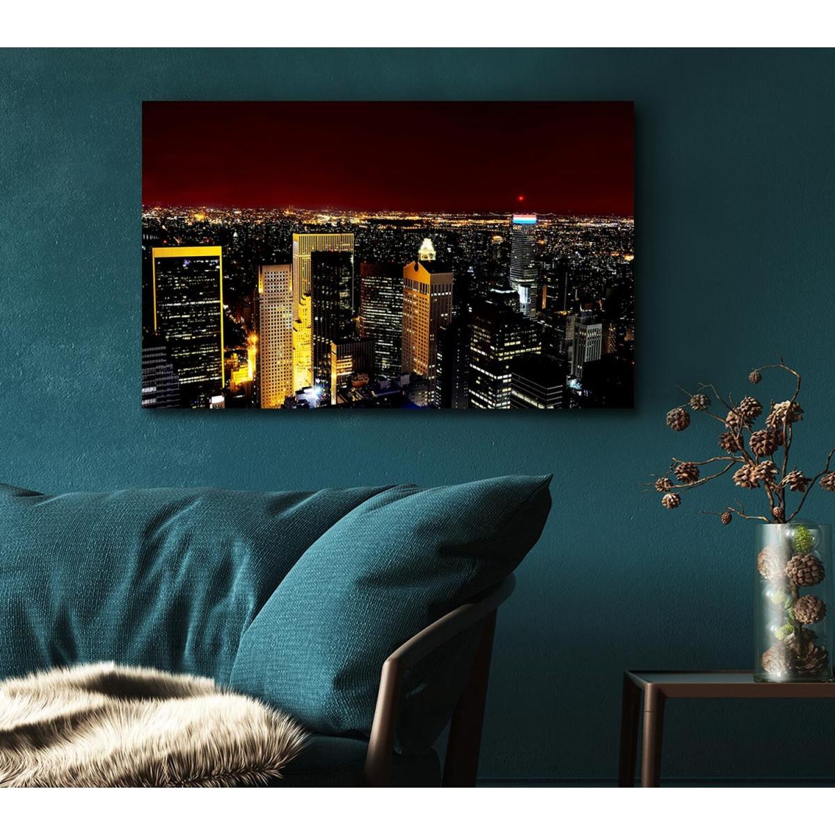 City That Never Sleeps Canvas Print Wall Art - Yellow / 35.56cm – image 5