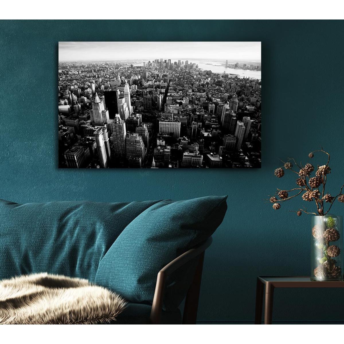 Ariel View Of Chicago B n W Canvas Print Wall Art - Yellow / 66.04cm – image 5