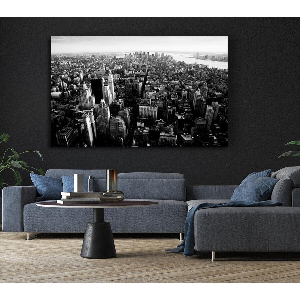 Ariel View Of Chicago B n W Canvas Print Wall Art - Yellow / 66.04cm – image 6