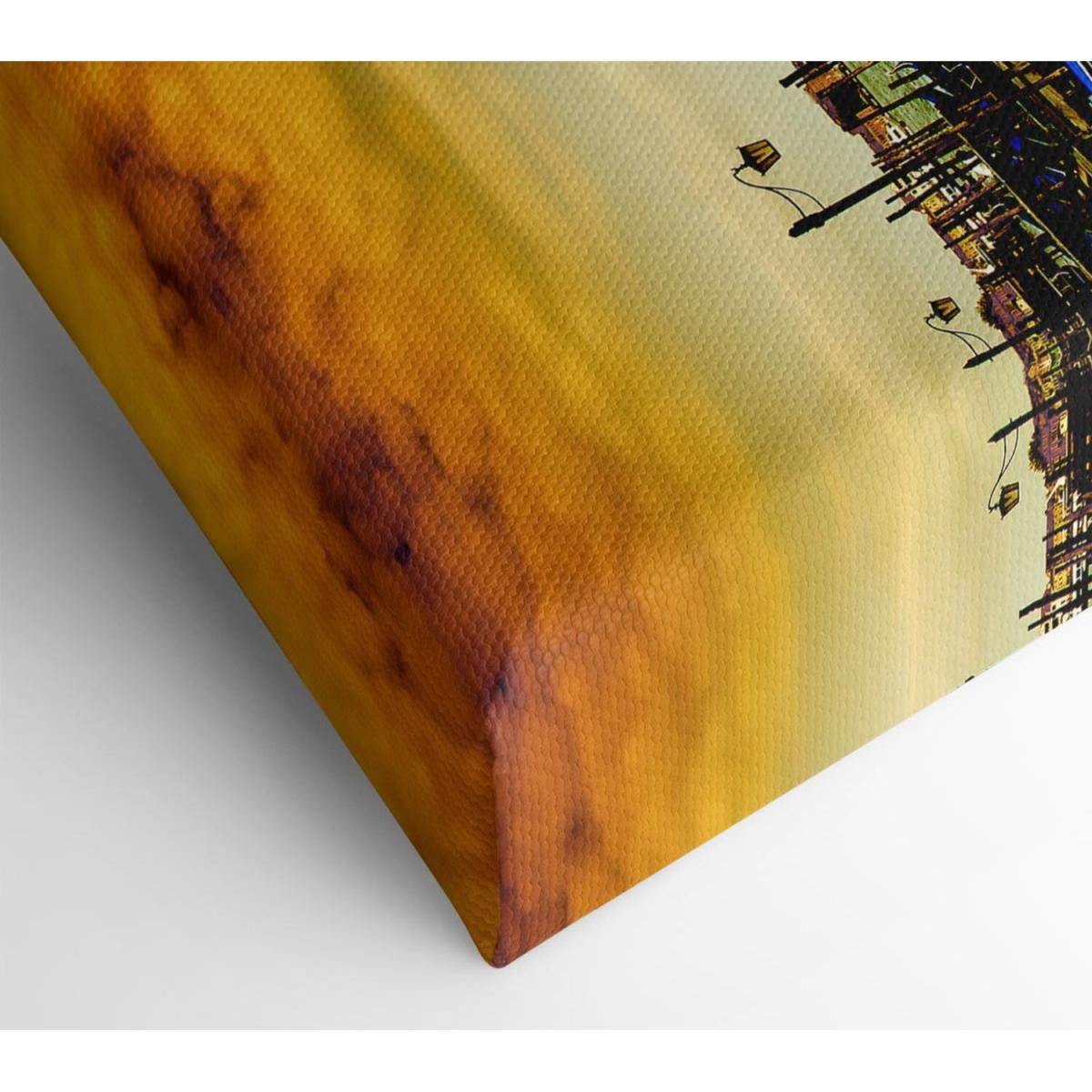 Beautiful Boats In The Harbour Canvas Print Wall Art - Yellow / 50.8cm – image 2