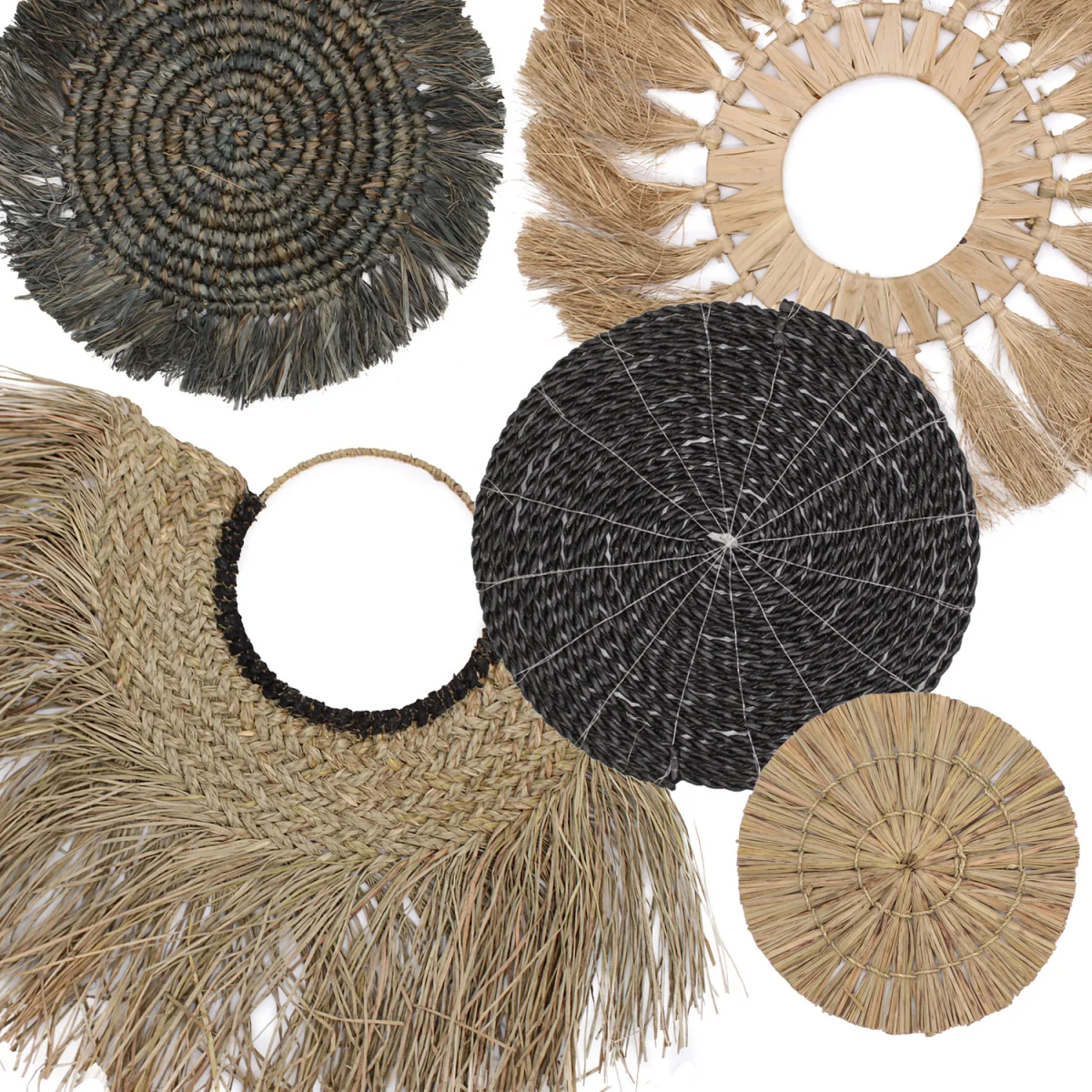 Set of Six Natural Wall Art Boho - Black and Natural – image 2