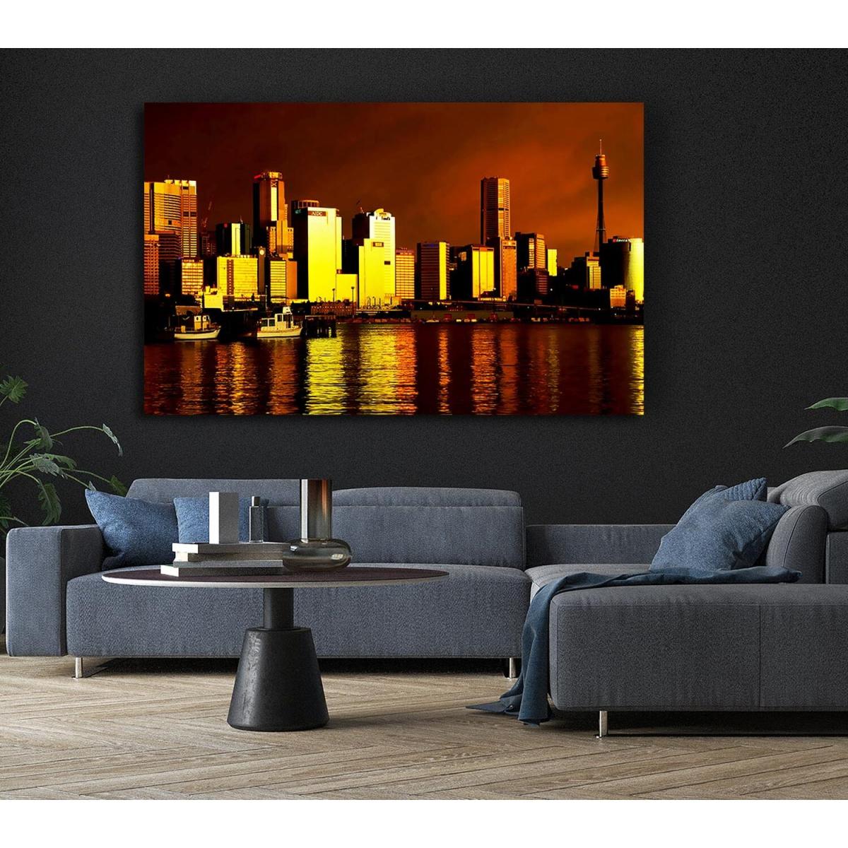 Chicago Brown Canvas Print Wall Art - Yellow / 101.6cm – image 6