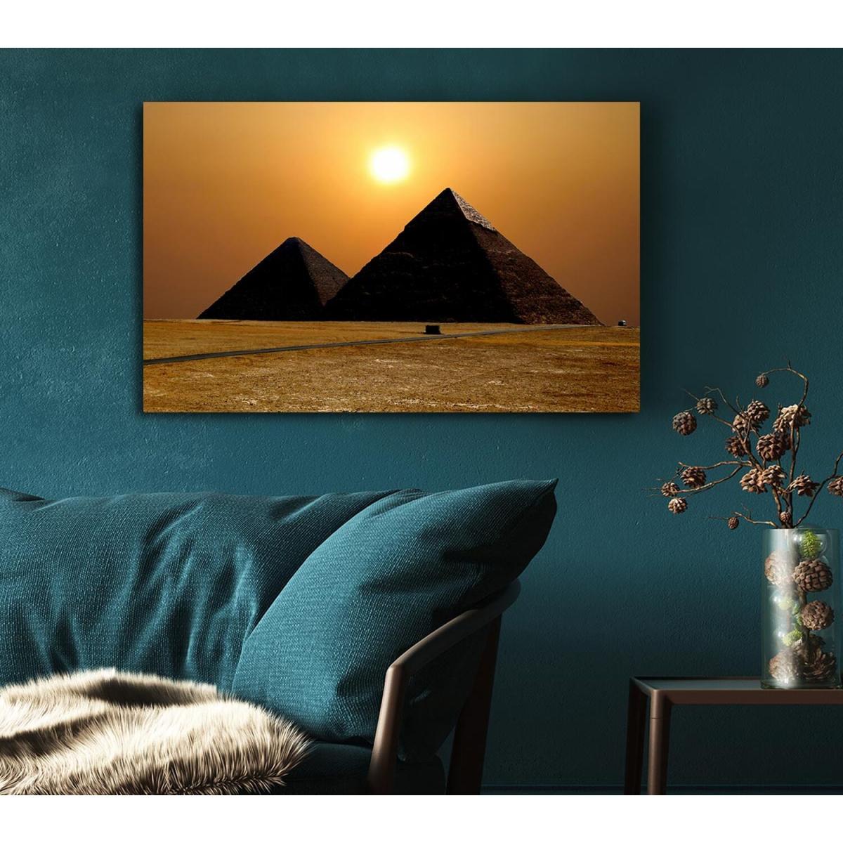 Magic Pyramids Giza Egypt Canvas Print Wall Art - Yellow / 50.8cm – image 5