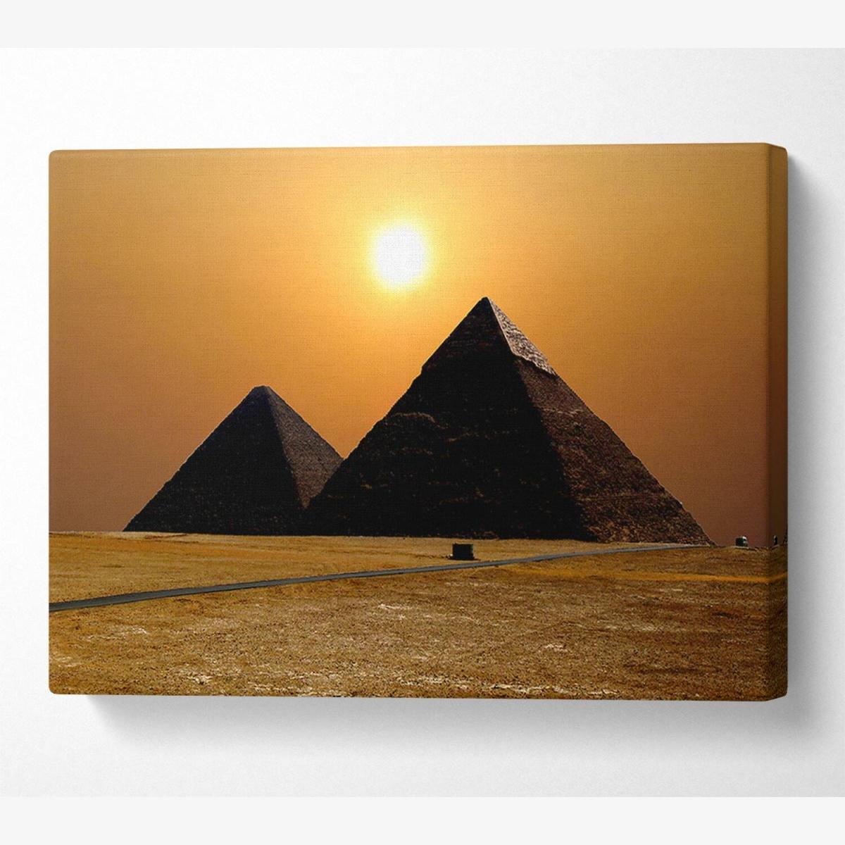 Magic Pyramids Giza Egypt Canvas Print Wall Art - Yellow / 50.8cm – image 1