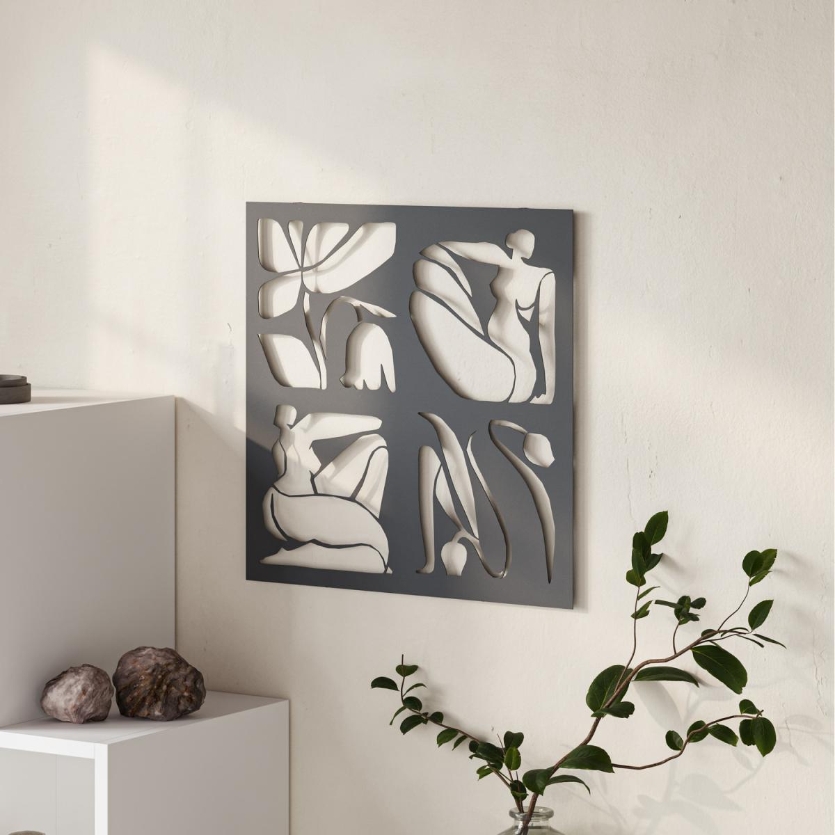 Aitus Modern Metal Wall Art Home Decorative Ornament - Black - Black – image 3