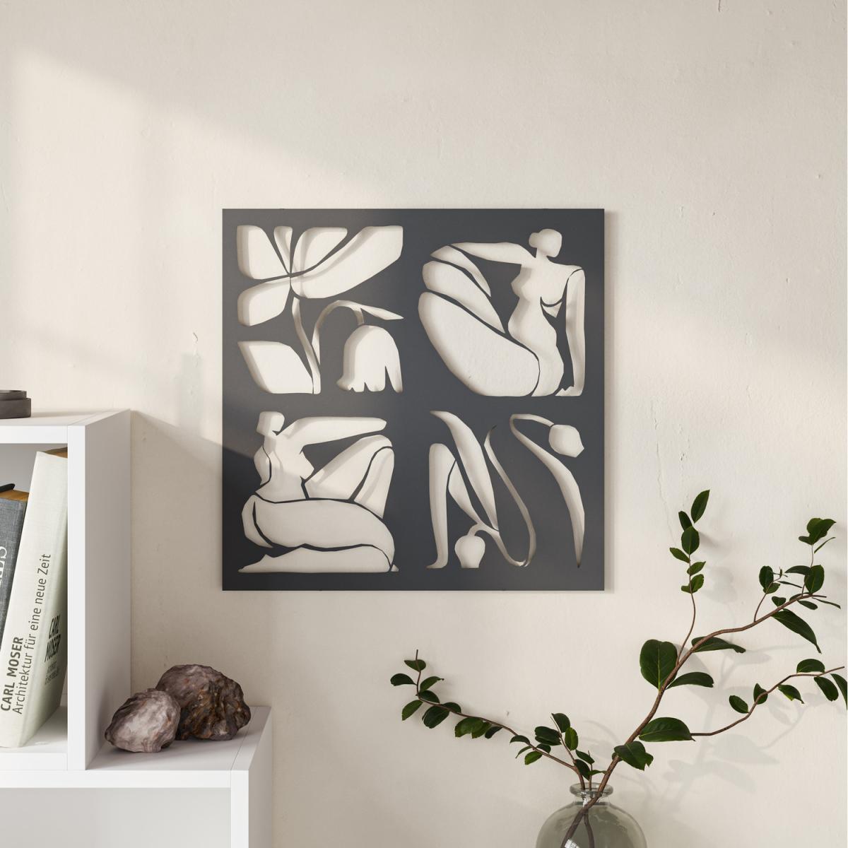 Aitus Modern Metal Wall Art Home Decorative Ornament - Black - Black – image 4
