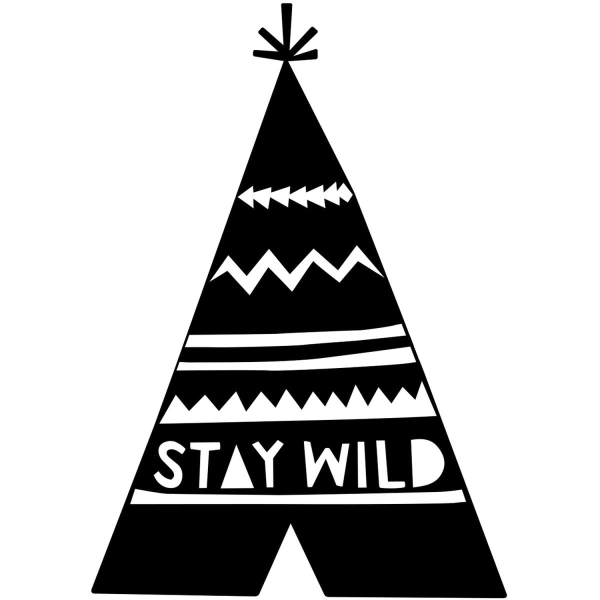 Stay Wild  Wall Art Metal Decorative Object - Black - Black – image 2