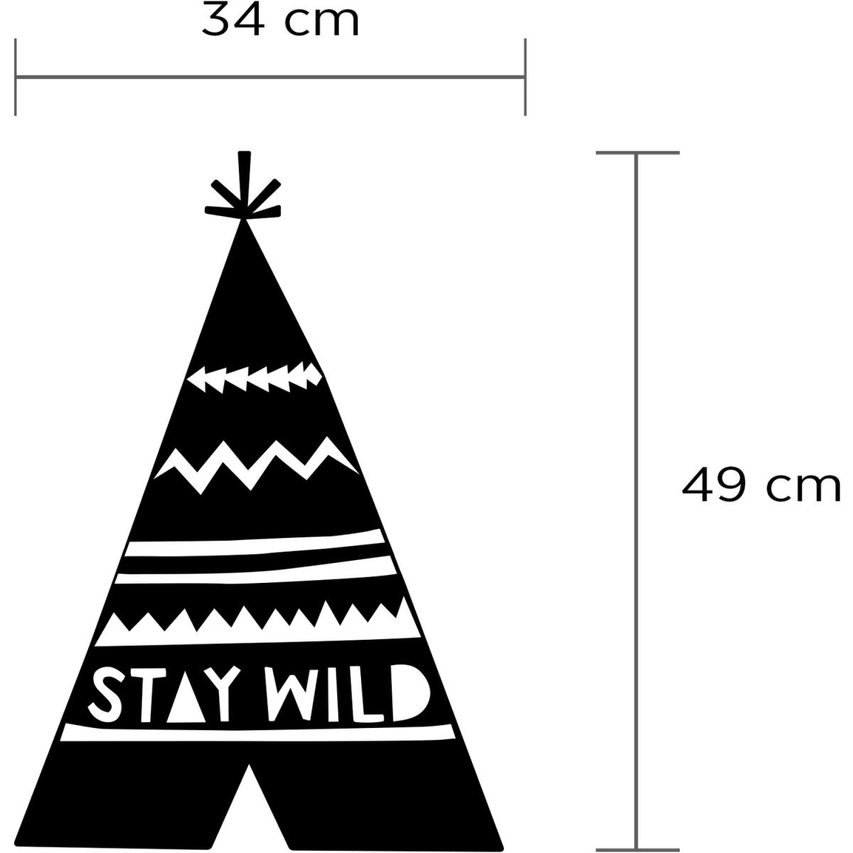 Stay Wild  Wall Art Metal Decorative Object - Black - Black – image 3