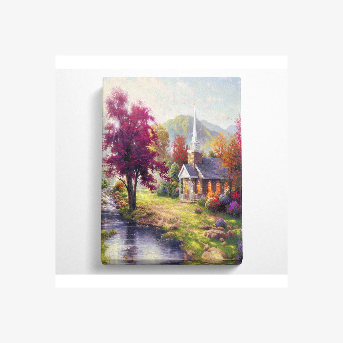 Church Autumn Canvas Print - Black / 50.8cm