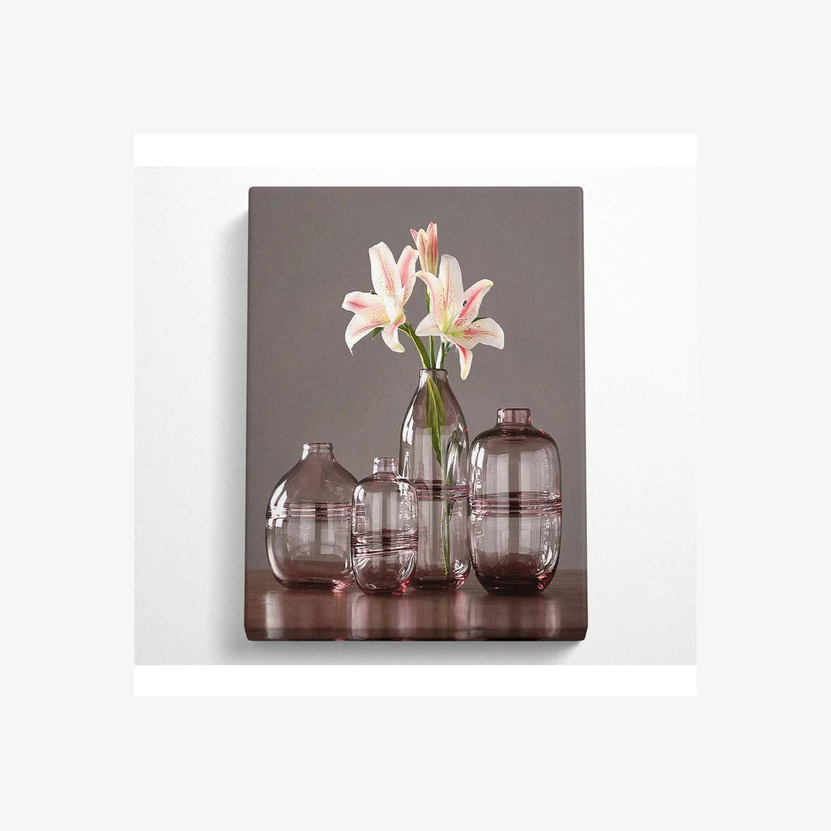 Burgundy Vases Canvas Print - Black / 81.28cm