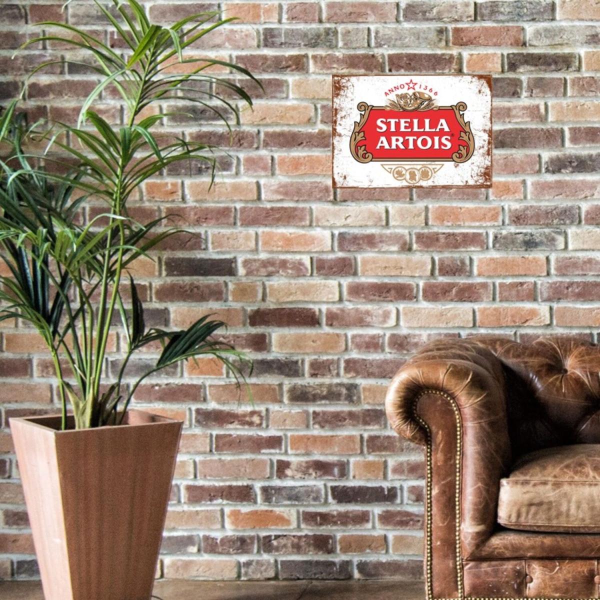 Small Metal Sign Stella Artois - Red – image 1