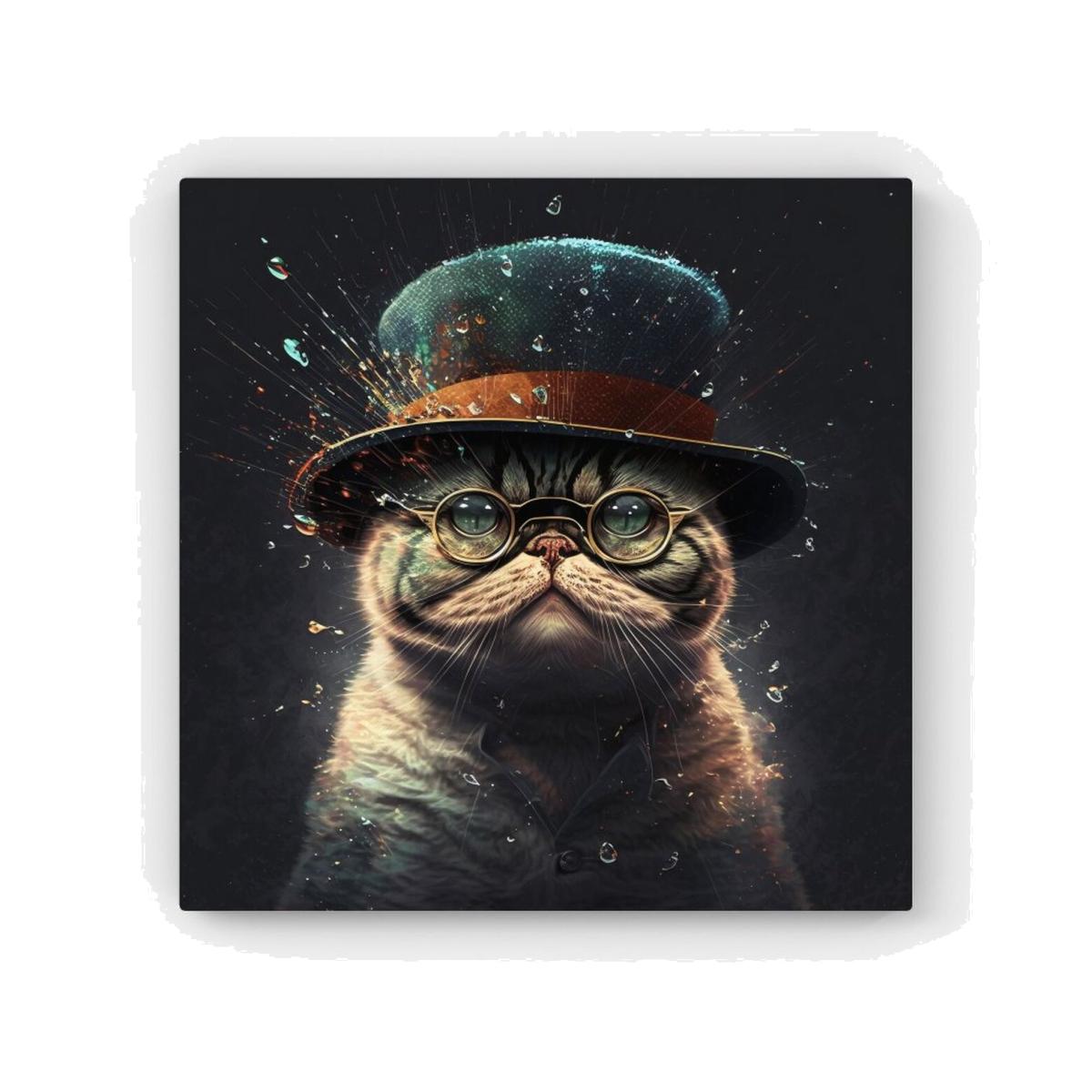 Shorthair Cat Splashart HD Metal Print - Neutral / 30cm