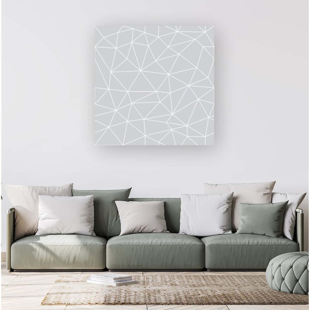 Geometric Triangle Pattern Canvas Print - Grey / Large – image 2
