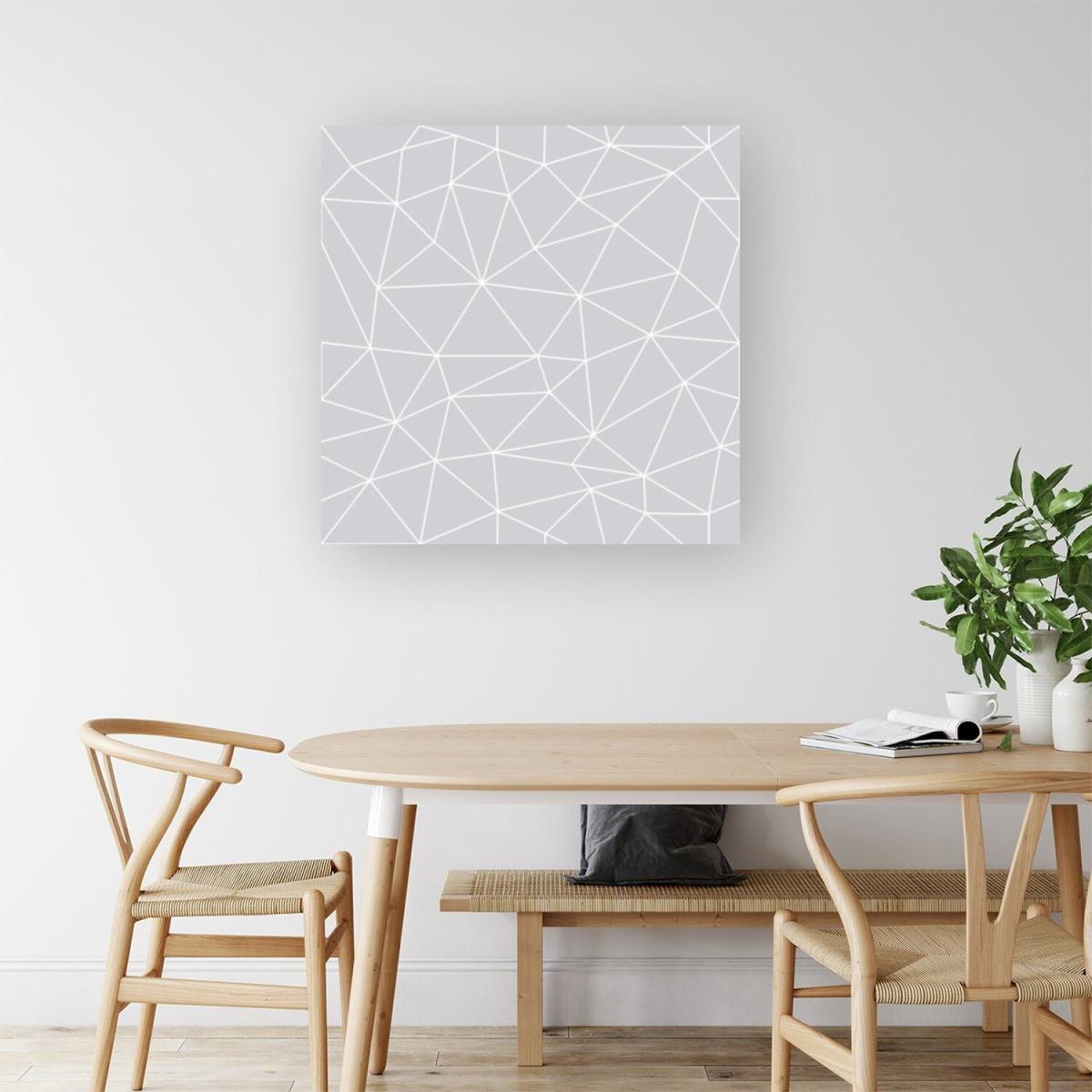 Geometric Triangle Pattern Canvas Print - Grey / Large – image 3