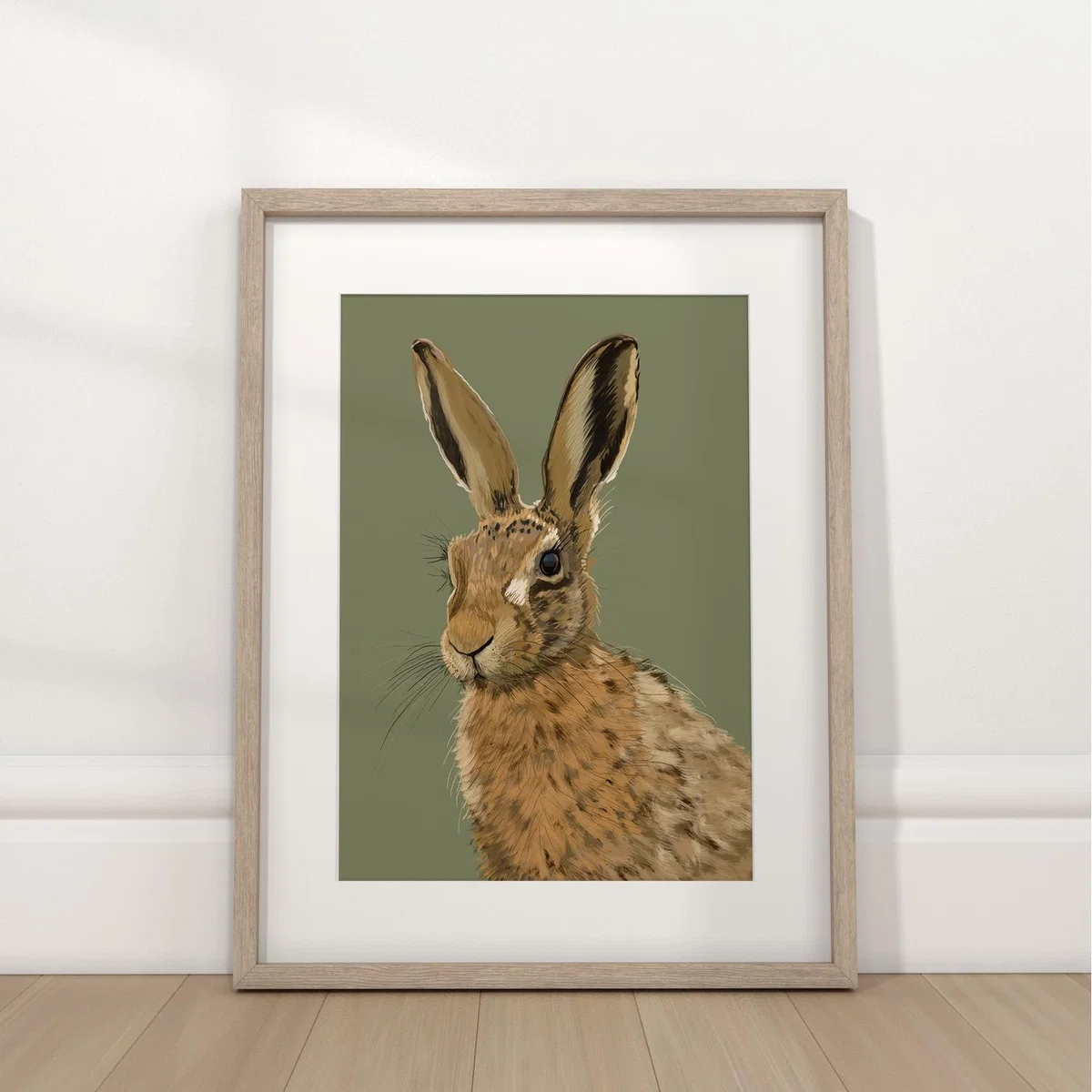 Hare Vibrant Framed Wall Art - Sage Green – image 2