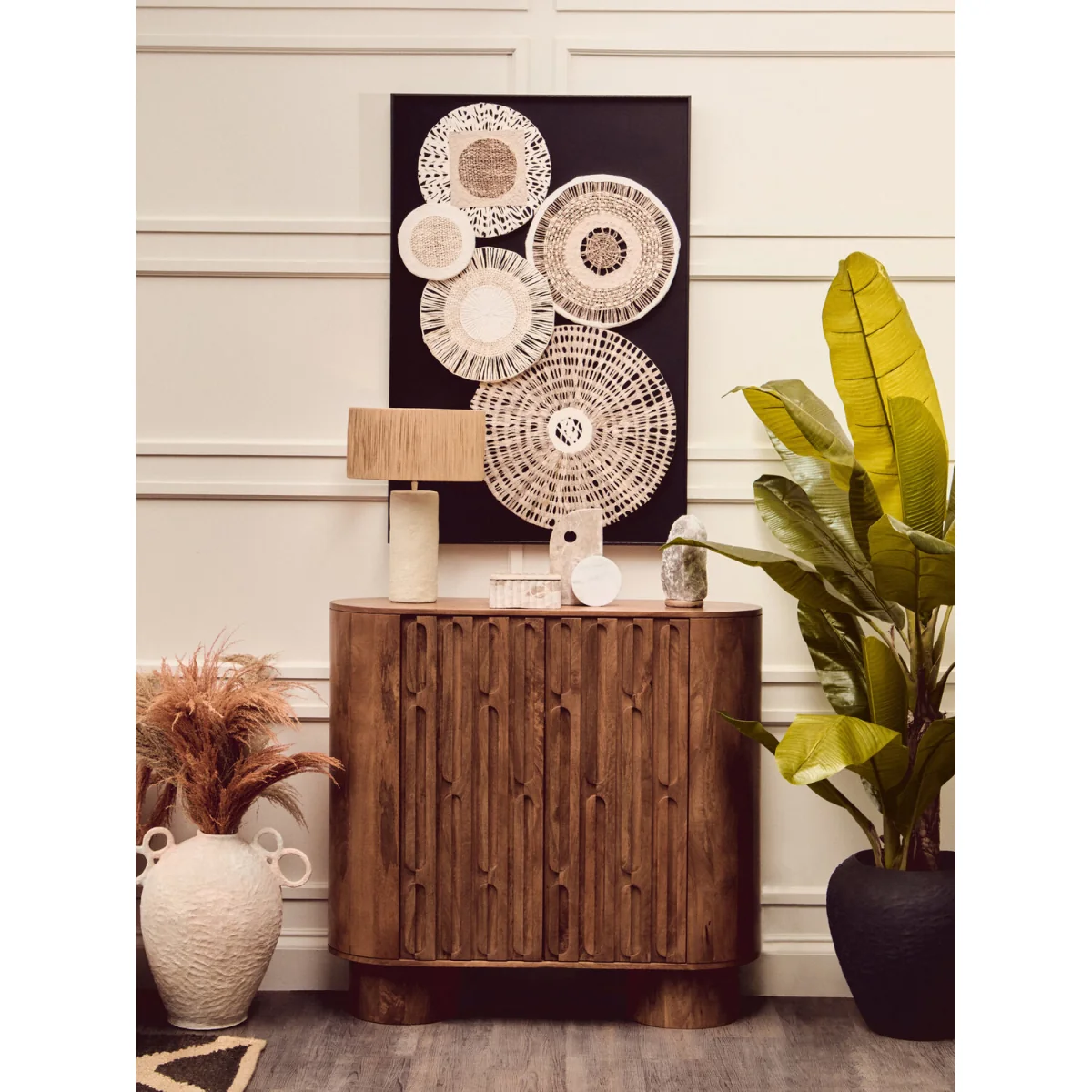 Modello Natural And black Paper Design Wall Art - Multi colour – image 2