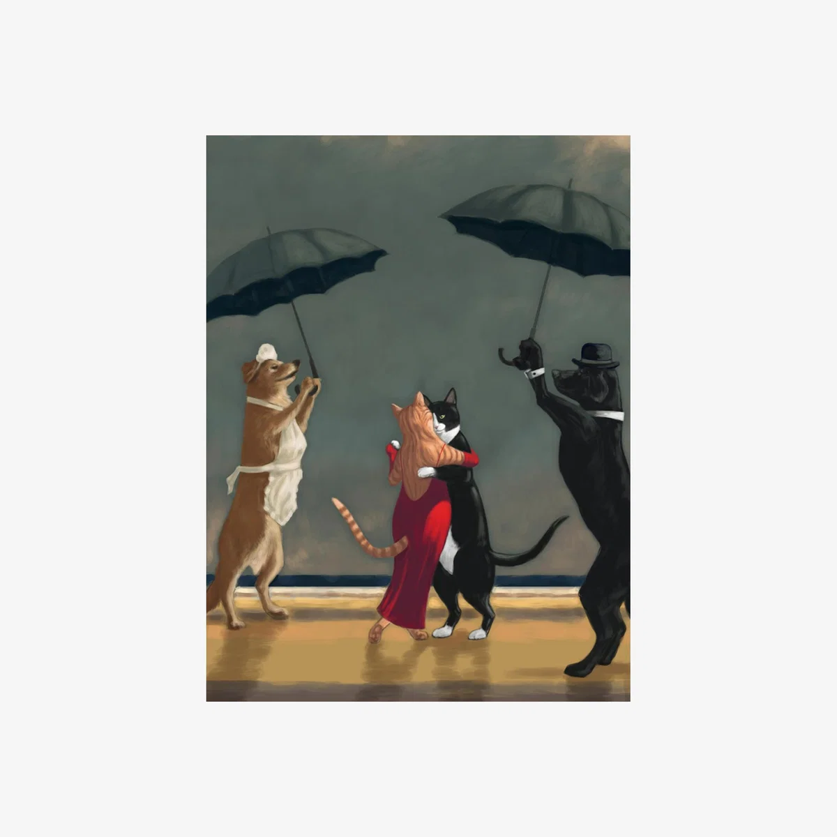 Dancing Cats and Dogs Canvas