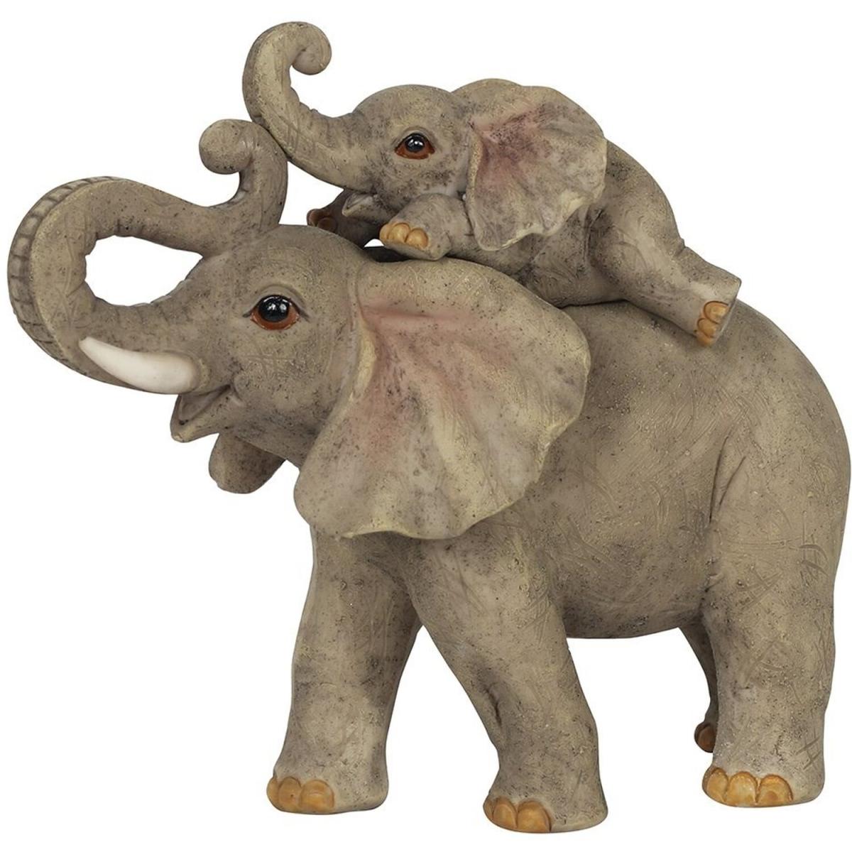 Mini Elephant Mother and Baby Ornament - Grey – image 3