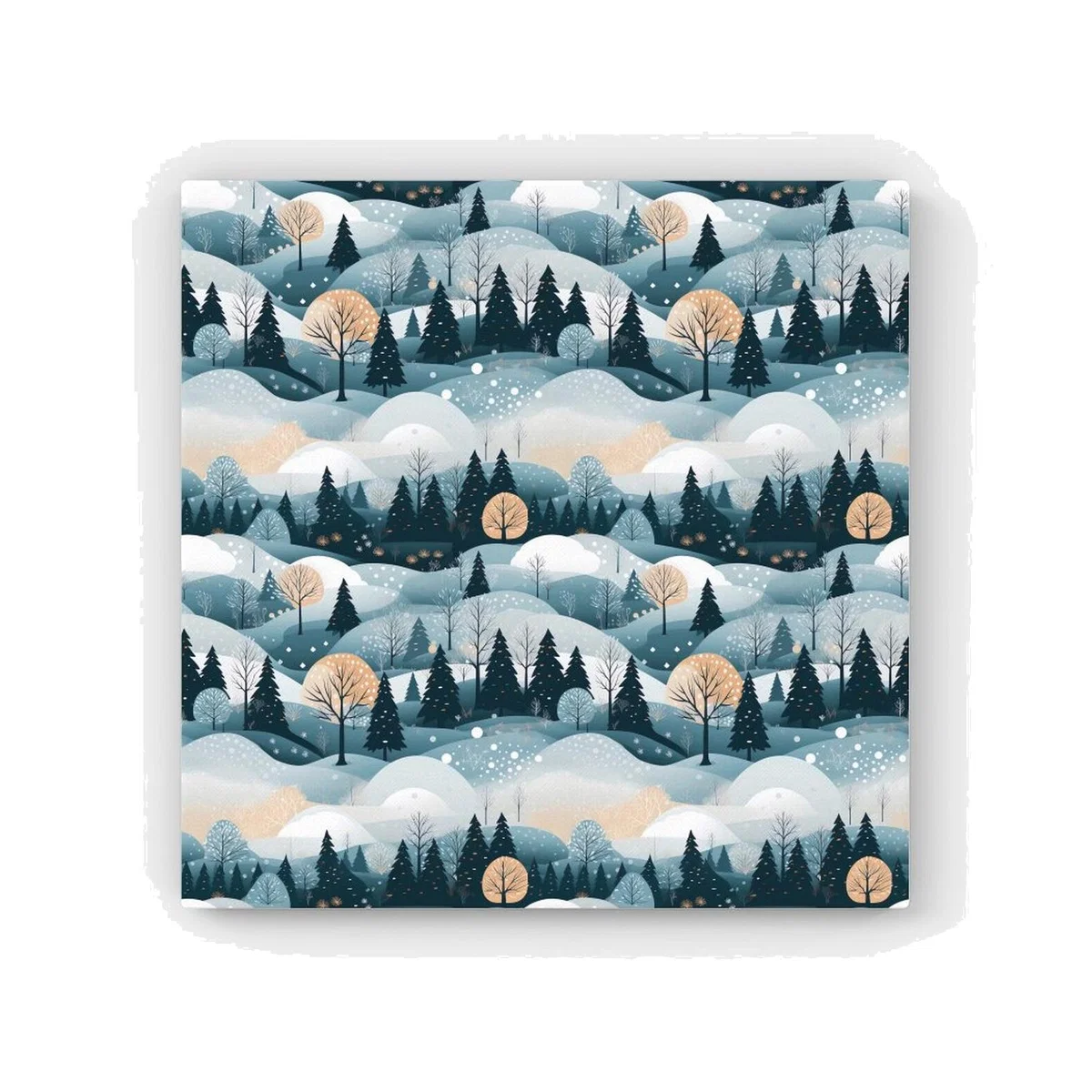 Dreamy Snowy Christmas Scene HD Metal Print - White / 30cm