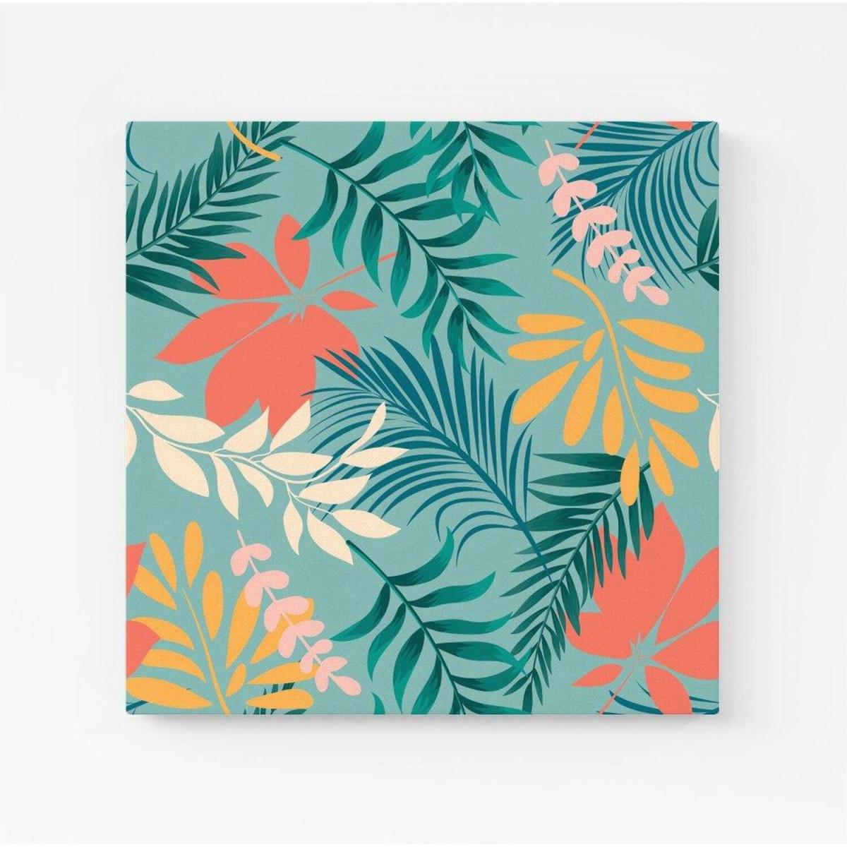 Abstract Bright Colorful Tropical Leaves Canvas Print - Green / 101.6cm – image 2