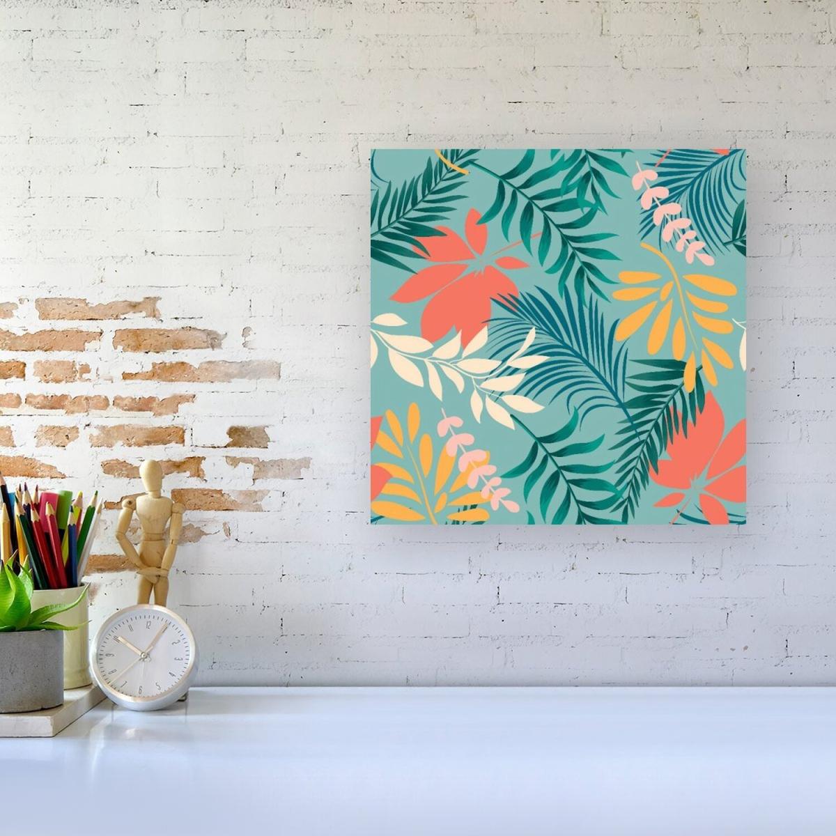 Abstract Bright Colorful Tropical Leaves Canvas Print - Green / 101.6cm – image 3